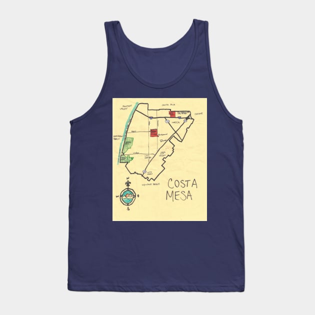 Costa Mesa Tank Top by PendersleighAndSonsCartography